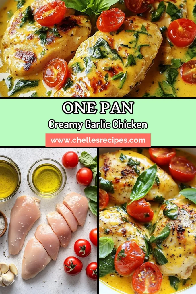 Indulge in this creamy Tuscan chicken recipe that combines juicy garlic chicken breast with vibrant spinach and rich flavors! This easy creamy chicken dinner is made in just one skillet, perfect for busy weeknights. With delicious ingredients like cherry tomatoes and Parmesan cheese, this Tuscan chicken with spinach will become a family favorite. Try this recipe for a satisfying meal today! Save and share! #tuscanchicken #easydinner #garlicchicken #oneskilletrecipe