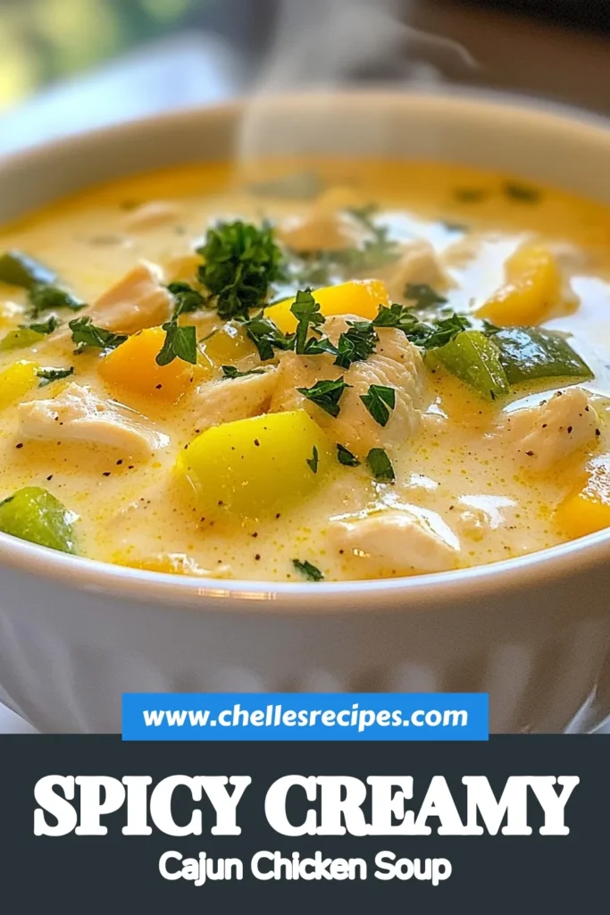 Looking for a delicious Cajun chicken soup recipe? This creamy chicken soup combines tender chicken, vibrant veggies, and zesty Cajun seasoning for a perfect bowl of comfort. It’s an easy Cajun recipe that brings a spicy kick to your dinner table. Enjoy flavorful homemade soup ideas that are sure to satisfy. Try this hearty Creamy Cajun Chicken Soup today! Click to save the recipe! #CajunChickenSoup #SpicyChickenSoup #HomemadeSoup #EasyCajunRecipes