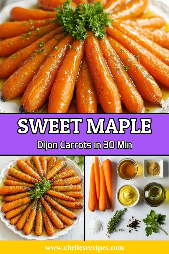 Discover the delightful taste of Maple Dijon roasted carrots with this easy vegetable recipe! This healthy carrot side dish combines fresh baby carrots with a scrumptious maple syrup glaze and Dijon mustard for a perfect flavor boost. You'll love how simple it is to make this roasted carrot recipe — just toss, roast, and serve! Ideal for any meal, save this recipe for your next gathering! #HealthyEating #CarrotRecipe #EasyVegetables #SideDishIdeas