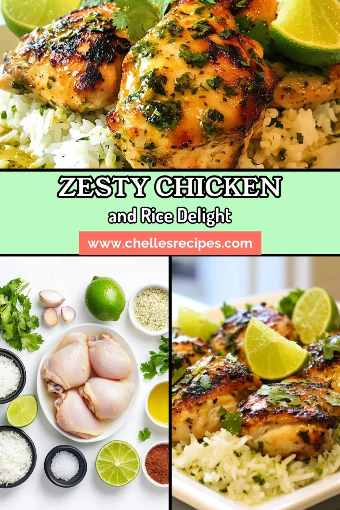 Discover a delicious Cilantro Lime Chicken recipe that elevates your meal with zesty flavors! This zesty chicken with rice combines marinated chicken thighs and fluffy basmati rice for a perfect dinner. With easy prep using an easy chicken marinade and fresh ingredients, it's one of the best Mexican chicken dishes you'll make. Click to save this recipe and elevate your dining experience! #EasyRecipes #CilantroLimeChicken #BasmatiRice #MexicanCuisine
