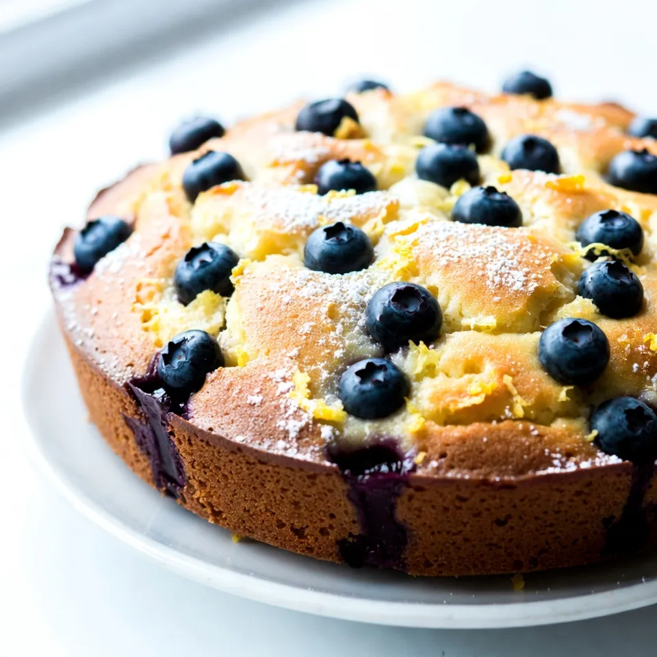 To make a Lemon Blueberry Breakfast Cake, you need simple and fresh ingredients. Here’s what you will need: - 1 ½ cups all-purpose flour - ½ cup granulated sugar - 2 teaspoons baking powder - ½ teaspoon baking soda - ¼ teaspoon salt - ¼ cup unsalted butter, softened - 1 large egg - 1 teaspoon vanilla extract - ½ cup buttermilk (or milk + 1 tablespoon vinegar) - Zest of 1 lemon - 1 tablespoon lemon juice - 1 cup fresh blueberries (plus extra for garnish) - 2 tablespoons powdered sugar (for dusting) Each ingredient plays a key role in the cake's flavor and texture. The all-purpose flour gives the cake its structure, while the sugar adds sweetness. Baking powder and baking soda help the cake rise, making it fluffy. Using unsalted butter offers control over the saltiness of the cake. The egg binds everything together and adds moisture. Vanilla extract enhances the overall taste, while buttermilk provides a nice tang. The lemon zest and juice bring a bright flavor that pairs perfectly with the blueberries. Fresh blueberries add bursts of sweetness and color. For a finishing touch, the powdered sugar gives a lovely dusting on top. Now that you have the ingredients, you can enjoy a delightful breakfast cake that’s both tasty and refreshing! {{ingredient_image_1}} First, I set my oven to 350°F (175°C). This ensures even baking. Next, I prepare my 9-inch round cake pan. I grease it well or line it with parchment paper. This step helps to remove the cake easily later. In a mixing bowl, I whisk together the dry ingredients. I combine 1 ½ cups of all-purpose flour, ½ cup of granulated sugar, 2 teaspoons of baking powder, ½ teaspoon of baking soda, and ¼ teaspoon of salt. Mixing these well makes sure they blend fully. This step adds great flavor and helps the cake rise. I take ¼ cup of softened unsalted butter and cream it in a separate bowl. I use an electric mixer until it looks light and fluffy. This step is key for a soft texture. Next, I add 1 large egg, 1 teaspoon of vanilla extract, the zest of 1 lemon, and 1 tablespoon of lemon juice. I mix these until fully combined. This mixture adds a bright flavor to the cake. I slowly add the dry mix to the wet mix. I do this in parts, alternating with ½ cup of buttermilk. I start and end with the flour. It’s important not to overmix; I mix just until combined. Finally, I gently fold in 1 cup of fresh blueberries. I’m careful here to avoid crushing them. This keeps the berries whole in the cake. I pour the batter into my prepared pan and spread it evenly. I bake it in the preheated oven for 25-30 minutes. I check for doneness by inserting a toothpick into the center. If it comes out clean and the edges are lightly golden, it’s ready. After baking, I let the cake cool in the pan for about 10 minutes. Then, I transfer it to a wire rack to cool completely. This cooling step keeps the cake from getting soggy. To make your Lemon Blueberry Breakfast Cake great, start with room temperature ingredients. Cold butter or eggs can lead to a dense cake. I suggest letting them sit out for about 30 minutes before you bake. This simple step helps them blend better. Another key tip is to avoid overmixing. Once you combine the wet and dry ingredients, mix gently. You want to see some lumps. Overmixing can make the cake tough. Just fold in your blueberries carefully to keep them whole. To check for doneness, use a toothpick. Insert it into the center of the cake. If it comes out clean, the cake is ready. If you see wet batter, give it a few extra minutes. Every oven is different, so your baking time might change. Keep an eye on your cake, especially after 25 minutes. If your cake browns too quickly, you can cover it with foil. This cake pairs perfectly with a dollop of whipped cream or a scoop of vanilla ice cream. The flavors of lemon and blueberry shine when matched with creamy textures. For presentation, dust the top with powdered sugar and add fresh blueberries. It makes the cake look inviting and delicious. A simple, elegant touch can make your breakfast cake stand out on the table. Pro Tips Fresh Blueberries: Use fresh blueberries for the best flavor and texture. If using frozen, make sure to thaw and drain them to prevent excess moisture in the batter. Room Temperature Ingredients: Ensure your butter, egg, and buttermilk are at room temperature for a smoother batter and better rise. Don’t Overmix: When combining the wet and dry ingredients, mix until just combined to keep the cake light and fluffy. Overmixing can lead to a dense texture. Cool Completely: Let the cake cool completely before dusting with powdered sugar to prevent it from melting and creating a mess. {{image_2}} You can switch up the flavors in this cake. Try using different fruits like strawberries, raspberries, or peaches. Each fruit brings its own sweetness and taste, making your cake unique. Adding spices can also enhance the flavor. Consider cinnamon or nutmeg. Just a pinch can add warmth and depth. If you need gluten-free options, use almond flour or a gluten-free blend. Both work well in this recipe. For a dairy-free version, swap buttermilk with almond milk mixed with vinegar. Adjust the sugar based on your needs. You can reduce it for a less sweet cake. This cake is great for brunch or dessert. Serve it warm with whipped cream for a sweet treat. You can also pair it with coffee or tea. A nice cup of herbal tea complements the lemon flavor perfectly. Enjoy this cake any time of day! To keep your Lemon Blueberry Breakfast Cake fresh, you should store it correctly. First, let the cake cool completely. Then, place it in an airtight container. This keeps moisture in and prevents it from drying out. If you don’t have a container, wrap the cake tightly in plastic wrap. Make sure it’s sealed well to avoid air exposure. If you want to enjoy the cake later, freezing works great. Cut the cake into slices for easy thawing. Wrap each slice in plastic wrap, then place them in a freezer bag. Label the bag with the date. This helps you remember when you made it. The cake can stay in the freezer for up to three months. To thaw, take a slice out and let it sit in the fridge overnight. To keep your cake moist when reheating, use the oven. Preheat your oven to 350°F (175°C). Place the slice on a baking sheet and cover it with foil. Heat it for about 10 minutes. This helps retain the cake’s natural moisture. Serve it warm with a dusting of powdered sugar and fresh blueberries for extra flavor. Enjoy it within two days after reheating for the best taste! This cake keeps well for about 3 days at room temperature. Store it in an airtight container for best results. If you place it in the fridge, it can last for up to a week. Just remember to cover it to avoid drying out. Yes, you can use frozen blueberries. They may make the cake a bit wetter. This can change the texture slightly. However, the taste will still be great. Just be careful not to overmix, as this can crush the berries. You can make this cake a day ahead. Just let it cool completely and wrap it tightly. This helps keep it fresh. You can also freeze the cake. To do this, wrap it well in plastic wrap and foil. It lasts for about a month in the freezer. This blog post covered how to make a delicious Lemon Blueberry Breakfast Cake. We explored the key ingredients, step-by-step instructions, and helpful tips. Plus, we shared variations for different tastes and dietary needs. Store it right to enjoy longer. With these details, you can bake a cake full of flavor that everyone will love. Enjoy the process and share your creation! Your kitchen adventures await.