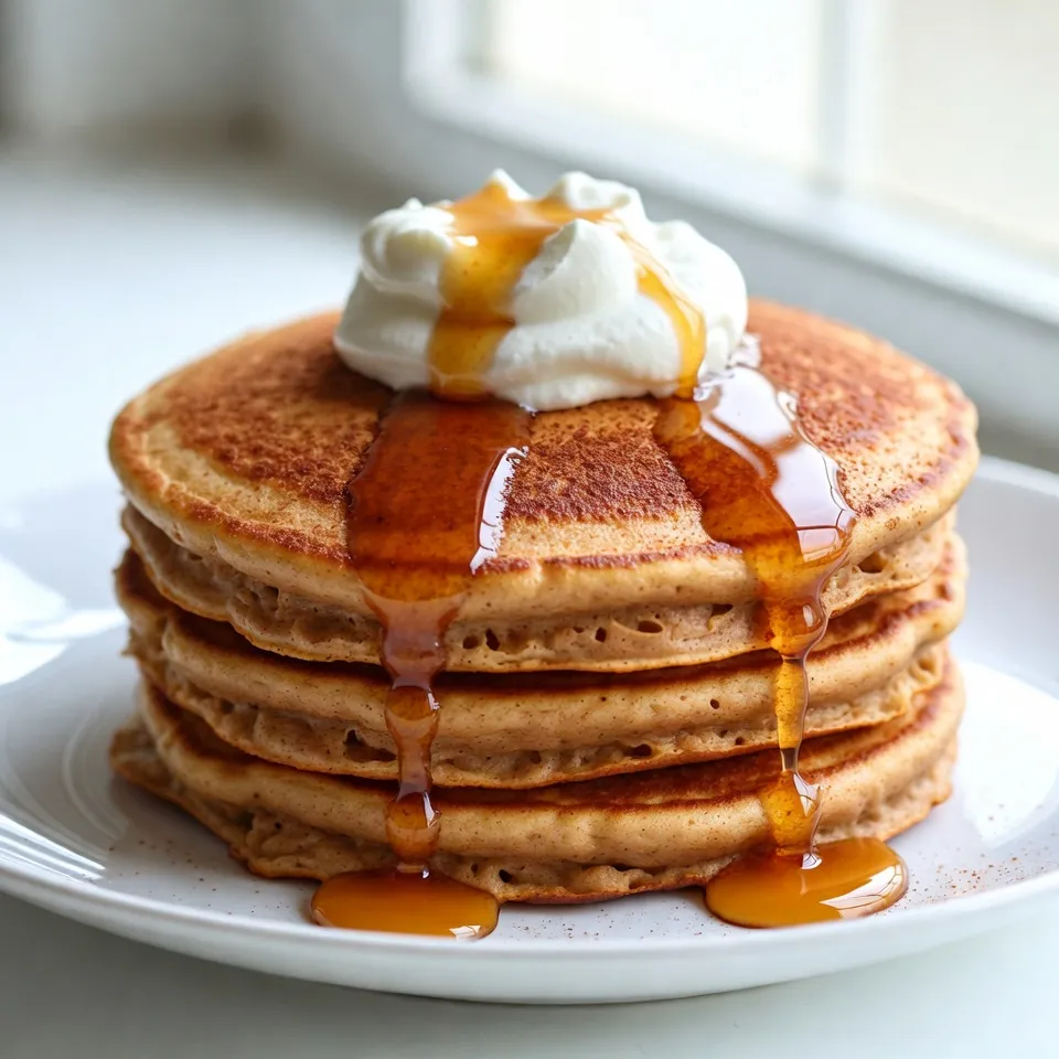 To make fluffy pumpkin spice pancakes, gather these simple ingredients: - 1 cup all-purpose flour - 1 tablespoon baking powder - 1 teaspoon ground cinnamon - 1/2 teaspoon ground nutmeg - 1/4 teaspoon ground ginger - 1/4 teaspoon allspice - 1/4 teaspoon salt - 1 cup canned pumpkin puree - 1 large egg - 2 tablespoons brown sugar - 1 cup milk (or plant-based milk) - 2 tablespoons unsalted butter, melted (plus extra for cooking) You can add tasty toppings to your pancakes. Here are some options: - Maple syrup - Whipped cream - Nuts or seeds - Fresh berries - Chocolate chips You can change some ingredients if needed: - Use whole wheat flour for more fiber. - For a vegan version, swap the egg with a flax egg. - Almond milk or oat milk works well instead of regular milk. - Coconut oil can replace butter for a dairy-free option. These swaps keep the flavors great while meeting your needs! {{ingredient_image_1}} Start by grabbing a large mixing bowl. Add 1 cup of all-purpose flour. Then, add 1 tablespoon of baking powder. Next, sprinkle in 1 teaspoon of ground cinnamon, 1/2 teaspoon of ground nutmeg, 1/4 teaspoon of ground ginger, 1/4 teaspoon of allspice, and 1/4 teaspoon of salt. Use a whisk to mix everything well. This step is key for even flavor. Now, take another bowl. In it, add 1 cup of canned pumpkin puree. Crack in 1 large egg. Add 2 tablespoons of brown sugar, 1 cup of milk, and 2 tablespoons of melted butter. Whisk these together until smooth. This mix brings moisture and flavor to your pancakes. Pour the wet mix into the dry bowl. Gently stir until just combined. Don't worry if there are some lumps. Let the batter rest for 5-10 minutes. This helps make your pancakes fluffy. Heat a skillet over medium heat and add a little butter. Once it melts, pour about 1/4 cup of batter for each pancake. Cook until bubbles form on top, about 2-3 minutes. Flip the pancakes and cook for another 2-3 minutes until they're golden brown. Keep them warm while you cook the rest. Enjoy your pancakes with maple syrup and whipped cream if you like! To make your pancakes fluffy, use fresh baking powder. Old baking powder can ruin the rise. Remember to let the batter rest for 5-10 minutes. This gives the baking powder time to work. Do not overmix the batter; a few lumps are fine. Overmixing can make your pancakes tough. If you have leftovers, let them cool first. Place the pancakes in an airtight container. You can keep them in the fridge for 3-4 days. For longer storage, wrap them in plastic and freeze. They last about a month in the freezer. When ready to eat, reheat them in the toaster or microwave. One mistake is not measuring the flour correctly. Too much flour makes the pancakes dense. Another error is cooking on too high heat. This can burn the outside while leaving the inside wet. Lastly, don’t skip the spices. They add flavor and warmth to your pancakes. Enjoy your cooking! Pro Tips Use Fresh Spices: For the best flavor, use freshly ground spices instead of pre-ground ones. This enhances the aromatic qualities of your pancakes. Rest the Batter: Allowing the batter to rest for 5-10 minutes helps to create fluffier pancakes by letting the baking powder activate fully. Keep the Heat Moderate: Cooking pancakes at medium heat ensures they cook through without burning. If the heat is too high, the outsides will brown before the insides are cooked. Experiment with Mix-ins: Add chocolate chips, nuts, or dried fruits to the batter for added texture and flavor. Just fold them in gently to avoid overmixing. {{image_2}} You can make these fluffy pumpkin spice pancakes gluten-free. Use a gluten-free flour blend instead of all-purpose flour. Make sure the blend has a good mix of starches, like tapioca or potato starch. This will help keep the pancakes light and fluffy. To make vegan pumpkin spice pancakes, swap the egg for a flax egg. Mix one tablespoon of ground flaxseed with three tablespoons of water. Let it sit for five minutes until it thickens. You can also use plant-based milk instead of regular milk. This keeps the flavor rich and delicious. Want to change it up? You can add chocolate chips for a sweet touch. Walnuts or pecans can add a nice crunch. You could even add dried fruit, like cranberries or raisins, for a burst of flavor. Just fold these extras into the batter before cooking. You can keep leftover pancakes in the fridge. Store them in an airtight container. They stay fresh for about 3 to 5 days. Make sure they cool down first. This helps keep them fluffy and tasty. To freeze pancakes, stack them with parchment paper between each one. Place the stack in a freezer bag. Remove as much air as you can. They can last up to 2 months in the freezer. When you crave them, just take out what you need. Reheating pancakes is easy. You can use a microwave or a skillet. For the microwave, heat them for about 20-30 seconds. For the skillet, warm it on low heat and add a bit of butter. Heat each side for about 1 minute. This will bring back their soft texture. Enjoy your warm pancakes! To make pancakes fluffier, use fresh baking powder. Always check the date on the package. Mixing the batter gently is key. Overmixing can make pancakes dense. Letting the batter rest is also important. This gives the baking powder time to work. As a result, your pancakes will rise better when cooked. Yes, you can use fresh pumpkin. Just cook and puree it first. Make sure to drain excess water. This keeps your batter from getting too wet. Fresh pumpkin has a great flavor. However, canned pumpkin is easier and quicker. It also has a consistent texture. You can serve pumpkin spice pancakes with many tasty options. Maple syrup is a classic choice. Whipped cream adds a rich touch. You could also use nuts for crunch. Fresh fruit like bananas or berries works well too. If you like, sprinkle some powdered sugar on top. Each option adds a fun twist to your pancakes! This guide covered everything you need for delicious pumpkin spice pancakes. We looked at essential ingredients, optional toppings, and easy swaps. Then, I shared step-by-step instructions for mixing and cooking. I included helpful tips for fluffiness and storing leftovers. Plus, I shared variations like gluten-free and vegan options. Remember, convenient storage and reheating keep your pancakes fresh. Enjoy your pancakes with a tasty topping and share them with friends! Happy cooking!