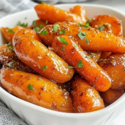 - 1 pound baby carrots - 1/4 cup pure maple syrup - 2 tablespoons unsalted butter - 1 teaspoon ground cinnamon - 1/4 teaspoon nutmeg - Salt and black pepper to taste - Fresh parsley, chopped (for garnish) To make maple glazed carrots, you need a few simple ingredients. First, grab a pound of baby carrots. They are sweet and tender. If you can't find baby carrots, you can use medium-sized carrots. Just slice them into even rounds. Next, you will need pure maple syrup. This syrup adds a rich sweetness. It gives the carrots a nice glaze. You also need unsalted butter. Butter helps the carrots cook evenly and adds flavor. Spices are essential in this recipe. Ground cinnamon adds warmth, while nutmeg gives a hint of spice. Don’t forget salt and black pepper. They enhance all the flavors in the dish. Finally, fresh parsley is a great garnish. It adds color and freshness to your dish. With these ingredients, you can create a tasty side dish that everyone will love. {{ingredient_image_1}} - Rinsing and Slicing Start by rinsing 1 pound of baby carrots under cold water. If you use medium carrots, peel them first. Then slice the carrots into even rounds. This helps them cook evenly. - Melting Butter In a large skillet, melt 2 tablespoons of unsalted butter over medium heat. Let it melt slowly to avoid burning. - Coating Carrots Once the butter is melted, add the carrots to the skillet. Stir them well to coat them in the butter. This step is key to adding flavor. - Adding Maple Syrup and Spices Pour in 1/4 cup of pure maple syrup. Then add 1 teaspoon of ground cinnamon, 1/4 teaspoon of nutmeg, and salt and black pepper to taste. Mix everything well. - Simmering the Mixture Bring the mixture to a gentle simmer. Cover the skillet and let it cook for about 10 to 12 minutes. Stir occasionally. You want the carrots to be tender but still crisp. - Thickening the Glaze Remove the lid and increase the heat to medium-high. Cook for another 2 to 3 minutes. This allows the glaze to thicken and caramelize slightly. - Transferring to Serving Dish Once the carrots are perfect, transfer them to a serving dish. - Garnishing with Parsley Finally, garnish your maple glazed carrots with fresh chopped parsley. This adds a nice color and extra flavor. Enjoy your tasty side dish! Cooking Time Adjustments To get the best glaze, adjust your cooking time. For softer carrots, cook them longer, about 12-15 minutes. Check them often. You want them tender but not mushy. Tips for Tender Carrots Use baby carrots for quick cooking. If using larger carrots, slice them evenly. This ensures they cook at the same rate. Always test with a fork. They should pierce easily. Alternative Spices You can try adding ginger or allspice for extra warmth. These spices change the taste and make it more exciting. A pinch of garlic powder can also add depth. Sweetness Adjustments Adjust the sweetness by adding more or less maple syrup. If it’s too sweet, add a pinch of salt. This balances the flavors nicely. Serving Temperature Serve the carrots warm for the best taste. They lose flavor when cold. If you need to hold them, keep them on low heat and stir often. Garnishing Ideas For garnish, sprinkle fresh parsley on top. It adds color and freshness. You can also use candied nuts for crunch. This makes the dish look fancy and inviting. Pro Tips Choose Fresh Carrots: Look for bright orange baby carrots that are firm to the touch for the best flavor and texture. Adjust the Sweetness: If you prefer a less sweet glaze, reduce the amount of maple syrup and balance with a touch of lemon juice. Enhance the Flavor: Add a pinch of garlic powder or a splash of balsamic vinegar for an extra layer of flavor in the glaze. Perfectly Tender Carrots: To achieve perfectly tender yet crisp carrots, avoid overcooking them; they should still have a slight bite. {{image_2}} You can switch baby carrots for other veggies. Parsnips add a sweet, nutty taste. Sweet potatoes give a creamy texture. Both options keep your dish fresh and fun. If you want a vegan version, replace butter with olive oil. This change keeps the flavor while making it plant-based. For low-calorie options, use less maple syrup or try a sugar-free syrup. Add a splash of orange juice or lemon zest for a citrus twist. This brightens the dish and enhances the maple flavor. For extra texture, sprinkle in some chopped nuts or raisins. They add crunch and sweetness, making each bite exciting. To store leftovers, let the carrots cool first. Place them in a clean container. Make sure the container has a tight lid. This keeps the carrots fresh and tasty. You can store them in the fridge for about 3 to 5 days. If you want to freeze for future meals, it's easy. First, let the carrots cool down completely. Then, put them in freezer-safe bags. Remove as much air as you can. This helps prevent freezer burn. Frozen maple glazed carrots can last up to 3 months. To thaw, move the bag to the fridge overnight. You can also use cold water to speed up the process. After thawing, reheat them on the stove or in the microwave. To reheat, use a skillet for best results. Heat it on medium-low. Add a tiny bit of butter or water to keep them moist. Stir occasionally until warmed through. You can also microwave them in a bowl, covered with a damp paper towel. This method works well for quick reheating. Enjoy those leftovers! Maple glazed carrots can last for about 3 to 5 days in the fridge. Store them in an airtight container to keep them fresh. The glaze may thicken, but the taste remains great. I suggest checking for any off smells or changes in texture before eating. Yes, you can make maple glazed carrots ahead of time. Cook them fully and then cool them down. Store them in the fridge until you're ready to serve. When you heat them up, they will still taste delicious and maintain their flavor. Maple glazed carrots pair well with many dishes. Here are a few ideas: - Roast chicken - Grilled steak - Baked salmon - Quinoa salad - Mashed potatoes These options complement the sweet and savory notes of the carrots. Yes, maple glazed carrots are a healthy side dish. Carrots are full of vitamins and fiber. The maple syrup adds sweetness but in moderation. You can adjust the syrup amount to fit your diet. This dish offers a nutritious way to enjoy vegetables. You can use brown sugar instead of maple syrup. However, the flavor will change a bit. Maple syrup gives a unique taste that brown sugar may not match. If you do use brown sugar, mix it with a little water to create a syrup-like consistency. This will help mimic the glaze from maple syrup. Maple glazed carrots are easy and fun to make. You learned about the main ingredients and step-by-step instructions. I shared tips to perfect the glaze and ways to customize flavors. You also got storage advice for leftovers and answers to common questions. These carrots can brighten any meal, whether for a holiday or a regular dinner. Experiment with alternative veggies and spices to find your favorite twist. Enjoy your cooking and the tasty results!