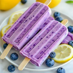 - 2 cups fresh or frozen blueberries - 1 cup plain Greek yogurt - 1/2 cup honey or maple syrup - 1/4 cup freshly squeezed lemon juice - Zest of 1 lemon - 1/2 cup water (if using frozen blueberries) - Pinch of salt - Blueberries: These berries are full of vitamins. They boost heart health and improve brain function. - Greek Yogurt: It provides protein and probiotics. This aids digestion and keeps you full longer. - Honey or Maple Syrup: These natural sweeteners add flavor. They also have antioxidants and may help soothe sore throats. - Lemon Juice: It is rich in vitamin C. This helps strengthen the immune system and brighten your skin. - Lemon Zest: The zest adds flavor and aroma. It also contains healthy oils that have anti-inflammatory properties. - Water: Adding water helps blend the mixture smoothly, especially with frozen fruit. - Salt: Just a pinch enhances the flavors. It balances the sweetness and brightens the taste. - Greek Yogurt: Use dairy-free yogurt for a vegan option. Almond or coconut yogurt works well. - Honey: Swap honey for agave syrup to make it vegan. - Lemon Juice: Lime juice is a great substitute if you want a different twist. - Blueberries: You can use strawberries or raspberries if you prefer. Each will give a fresh taste. - Maple Syrup: If you have a nut allergy, stick with honey or regular sugar. {{ingredient_image_1}} First, gather all your ingredients. You will need: - 2 cups fresh or frozen blueberries - 1 cup plain Greek yogurt - 1/2 cup honey or maple syrup - 1/4 cup freshly squeezed lemon juice - Zest of 1 lemon - 1/2 cup water (if using frozen blueberries) - Pinch of salt Start by placing the blueberries, Greek yogurt, honey, lemon juice, lemon zest, and salt into a blender. If you're using frozen blueberries, add the water. This helps blend everything well. When you blend the mixture, turn the blender to high. Blend until it is smooth. You might need to stop once or twice. Use a spatula to scrape down the sides. This ensures all the ingredients mix together nicely. After blending, taste the mixture. If you want it sweeter, add more honey or syrup. Blend again to mix in the sweetness. Now, take your popsicle molds. Pour the blueberry yogurt mixture into each mold. Leave a little space at the top. The popsicles will expand as they freeze. Next, insert popsicle sticks into the molds. Place them into the freezer. Let them freeze for at least 4 to 6 hours. You want them to be completely solid. When you are ready to enjoy, take the molds out of the freezer. To release the popsicles, run warm water over the outside for about 10 seconds. This will help them come out easily. Enjoy your refreshing blueberry lemon yogurt popsicles! To adjust the sweetness, start with honey or maple syrup. Blend your mix, then taste it. If it’s not sweet enough, add more sweetener. You can go slow. Add a little, blend, and taste again. This way, you get it just right. For perfect popsicles, blend until smooth. Stop once to scrape the sides of your blender. This helps mix all the flavors well. When pouring into molds, leave a small gap at the top. This gap lets the popsicles expand as they freeze. Remember, freeze them for at least 4 to 6 hours. This ensures they are solid. Serve your popsicles on a wooden board or a bright platter. Add fresh blueberries and lemon slices for color. You can also drizzle honey on top for a touch of sweetness. Kids love seeing bright colors, and it makes the treat more fun! Pro Tips Use Fresh Ingredients: Fresh blueberries and lemons will provide the best flavor and vibrant color to your popsicles. Experiment with Sweetness: Adjust the sweetness to your preference; you can use more or less honey or maple syrup depending on your taste. Layer Your Flavors: For a fun twist, layer different fruit purees or yogurt flavors in the popsicle molds for a colorful treat. Store Properly: To prevent freezer burn, wrap the popsicles in plastic wrap or store them in an airtight container after they have frozen. {{image_2}} You can mix up your blueberry lemon yogurt popsicles easily. Try using strawberries or raspberries instead of blueberries. Each fruit gives a new taste. You can also use peaches or mangoes for a tropical twist. Just keep the lemon juice and yogurt for that creamy base. This way, you can enjoy many flavors in one recipe. If you prefer a dairy-free treat, use coconut yogurt instead of Greek yogurt. It gives a rich, creamy texture. Almond milk or oat milk can replace the yogurt too. Just blend them with the fruit and lemon juice. This will still keep your popsicles smooth and tasty. Add a bit of vanilla extract for a warm flavor. A pinch of cinnamon can also bring out the fruit's sweetness. For a fun twist, mix in some fresh mint leaves before blending. This adds a refreshing taste that pairs well with lemon. You can even fold in some chopped nuts for a crunchy surprise. These small changes can make your popsicles unique and exciting. To keep your blueberry lemon yogurt popsicles fresh, follow these steps: - Use airtight containers or freezer bags. - Label each bag or container with the date. - Place them flat in the freezer. This helps them freeze evenly. - Avoid stacking other items on top until they are fully frozen. If stored correctly, these popsicles can last for about two months. After that, they may lose flavor and texture. Always check for ice crystals or off smells before enjoying. If you notice either, it's best to toss them out. Reusing your popsicle molds is easy and eco-friendly. - Clean them with warm soapy water after each use. - Rinse thoroughly to remove any soap. - Let them dry completely before storing. - You can use the same molds for different flavors, just make sure to clean them well. This way, you can enjoy a variety of pops throughout the season! Yes, you can use frozen blueberries. They work well in this recipe. Just remember to add 1/2 cup of water if you use frozen berries. This helps everything blend smoothly. Frozen blueberries taste great and make your popsicles cold and refreshing. To prevent sticking, use warm water. Run warm water over the outside of the molds for about 10 seconds. This will loosen the popsicles. You can also lightly spray the molds with non-stick spray before pouring in the mixture. Both methods will help you enjoy your popsicles without any hassle. If your popsicles are too hard, let them sit at room temperature for a few minutes. This will help them soften. You can also run warm water over the molds longer than 10 seconds. This will help you get them out easier. If they are still hard, just wait a little longer before trying again. This article covered the ingredients, health benefits, and substitutes for delicious popsicles. We shared step-by-step instructions for preparing and freezing, plus tips for sweetness and presentation. Variations like fruit combos and dairy-free options add fun. We also discussed storage and common questions. Enjoy making unique popsicles that are tasty and healthy! You have the tools to craft your flavors.