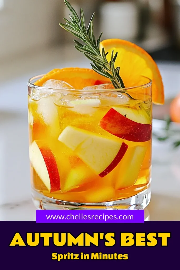 Embrace the flavors of fall with this delicious Autumn Aperol Spritz! This non-alcoholic Aperol recipe combines sparkling apple cider and fresh fruit, making it the perfect addition to your fall drink recipes. Effortlessly crafted in just 10 minutes, this easy autumn cocktail is ideal for gatherings and cozy nights in. Make it your go-to seasonal drink! Save this recipe for your next autumn celebration. #AutumnAperolSpritz #FallDrinkRecipes #EasyAutumnCocktails #NonAlcoholicCocktails