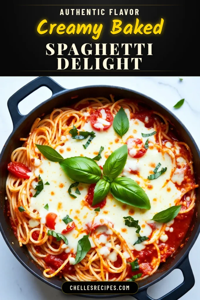 Indulge in this creamy spaghetti bake that is perfect for an easy spaghetti dinner or a family gathering. This oven baked spaghetti recipe combines al dente pasta with a creamy tomato sauce, topped with gooey mozzarella and parmesan for a cheesy spaghetti casserole that's hard to resist. Try this delicious creamy tomato pasta bake today and watch it become a new favorite! Save and share! #CreamySpaghettiBake #CheesyCasserole #EasyDinner #PastaRecipe