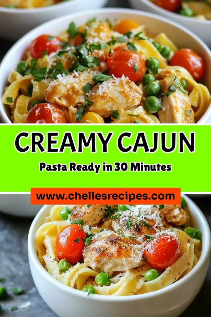 Looking for a simple and delicious meal? Try this creamy Cajun pasta recipe! This easy chicken pasta features tender fettuccine enveloped in a flavorful sauce, making it the perfect quick dinner option. Enjoy the spices of Cajun chicken pasta combined with creamy fettuccine, ready in just 30 minutes. Perfect for busy weeknights! Save this recipe for an unforgettable meal! #CajunPasta #CreamyFettuccine #QuickDinnerRecipes #EasyChickenPasta