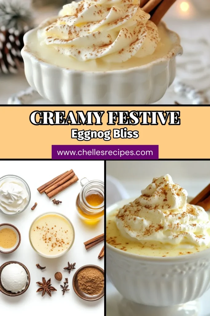 Celebrate the holidays with this festive eggnog recipe! This easy eggnog punch cocktail combines creamy eggnog, milk, heavy cream, and vanilla ice cream for a delightful holiday drink. Perfect for gatherings, this homemade eggnog cocktail is sure to impress. Indulge in a creamy eggnog dessert that will be the highlight of your festivities. Try this holiday eggnog punch today and bring joy to your season! #EggnogDelight #HolidayDrinks #FestiveCocktails #HomemadeEggnog