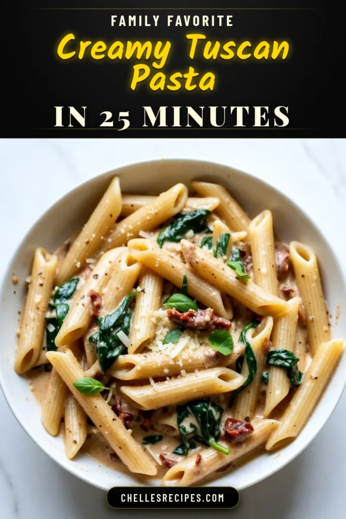 Discover the delight of Instant Pot Tuscan Pasta with this Creamy Tuscan Pasta Recipe that you can whip up in just 25 minutes! Perfect for busy weeknights, this Easy Pasta Recipe features penne pasta cooked to perfection in a rich and flavorful sauce with sun-dried tomatoes and spinach. Try this vegetarian Instant Pot dish and elevate your dinner game! Save this recipe for a quick, delicious meal tonight. #InstantPotTuscanPasta #CreamyTuscanPastaRecipe #EasyPastaRecipes #VegetarianInstantPotDishes