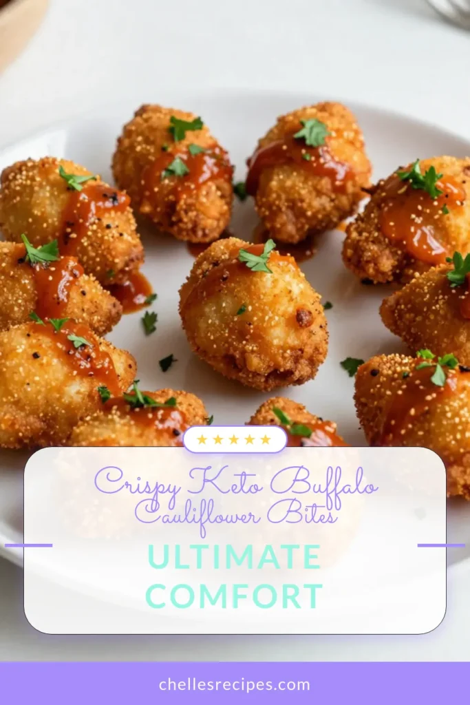 Try these Keto Buffalo Cauliflower Bites for a delicious, healthy snack! Made with a sugar-free buffalo sauce recipe, they're perfect for low-carb lovers. These healthy cauliflower snacks are easy to prepare and make fantastic keto-friendly appetizers for any gathering. Bake, toss in buffalo sauce, and enjoy! Save this recipe for your next party and indulge guilt-free! #KetoBuffaloCauliflowerBites #HealthySnacks #LowCarbRecipes #KetoAppetizers