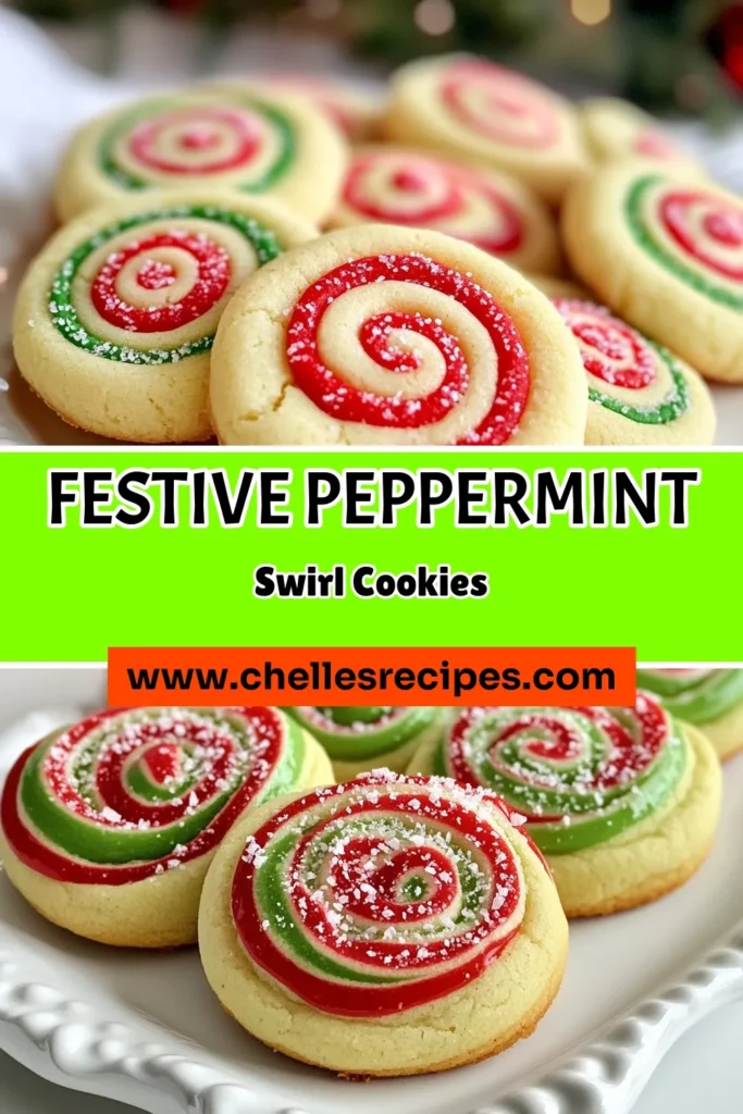 Bake the perfect holiday treat with these delightful peppermint swirl sugar cookies! Easy to make, these festive cookies feature vibrant red and green swirls and a yummy peppermint candy topping. Ideal for your holiday cookie recipes, these peppermint candy cookies are sure to impress your guests. Make this sweet classic today and spread the joy of the season! Save this recipe for your next baking adventure! #PeppermintSwirl #HolidayCookies #FestiveBaking #EasySugarCookies