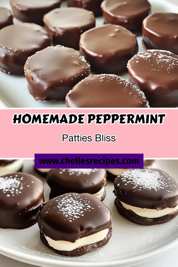 Indulge in this easy peppermint patties recipe for delicious homemade peppermint candies that are perfect for any occasion. These easy peppermint firm candies are coated in rich chocolate for the ultimate melt-in-your-mouth experience. Plus, they're no bake peppermint sweets, making them hassle-free to create! Try this delightful chocolate-coated peppermint treat today and save the recipe for later! #PeppermintPatties #HomemadeCandies #NoBakeSweets #ChocolateTreats