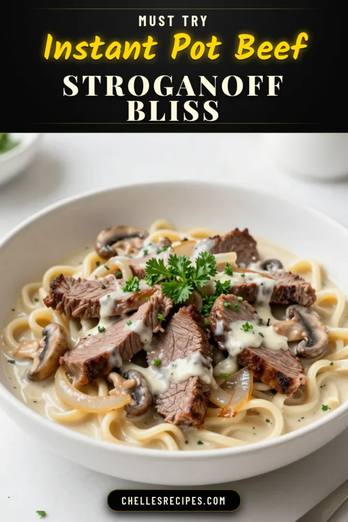 Experience the comfort of this easy Instant Pot beef stroganoff recipe! This savory beef stroganoff with egg noodles is a quick, creamy delight perfect for busy weeknights. With tender beef sirloin, fresh mushrooms, and a rich sauce, this dish is sure to impress. Ready in just 35 minutes, it's the perfect family meal. Try this creamy beef stroganoff recipe tonight and savor the flavors! Save this recipe! #InstantPotRecipes #BeefStroganoff #EasyDinner #ComfortFood