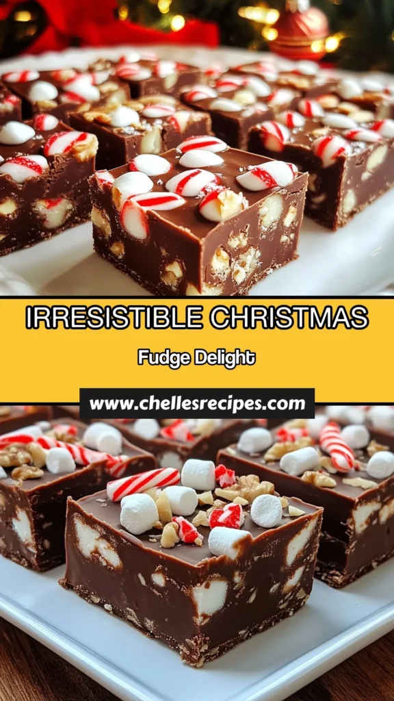 Experience the joy of the season with this delightful Christmas fudge recipe! Our easy fudge recipe combines rich chocolate and crushed peppermint for a perfect holiday dessert idea. Whip up this peppermint fudge for your festive gatherings and enjoy these chocolate and peppermint treats with family and friends. Don't forget to save this recipe for your holiday baking! #ChristmasFudgeRecipe #PeppermintFudge #EasyFudgeRecipe #HolidayDessertIdeas