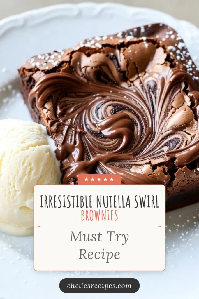 Indulge in these easy Nutella brownies with a rich chocolate flavor! This Nutella brownies recipe combines Nutella and chocolate chips for a deliciously gooey treat. The Nutella swirl brownies are simple to make and perfect for any chocolate dessert recipe lover. Whip up these homemade Nutella treats in just 35 minutes! Try this recipe today and elevate your dessert game! #NutellaBrownies #ChocolateDessert #EasyBrownieRecipe #HomemadeTreats