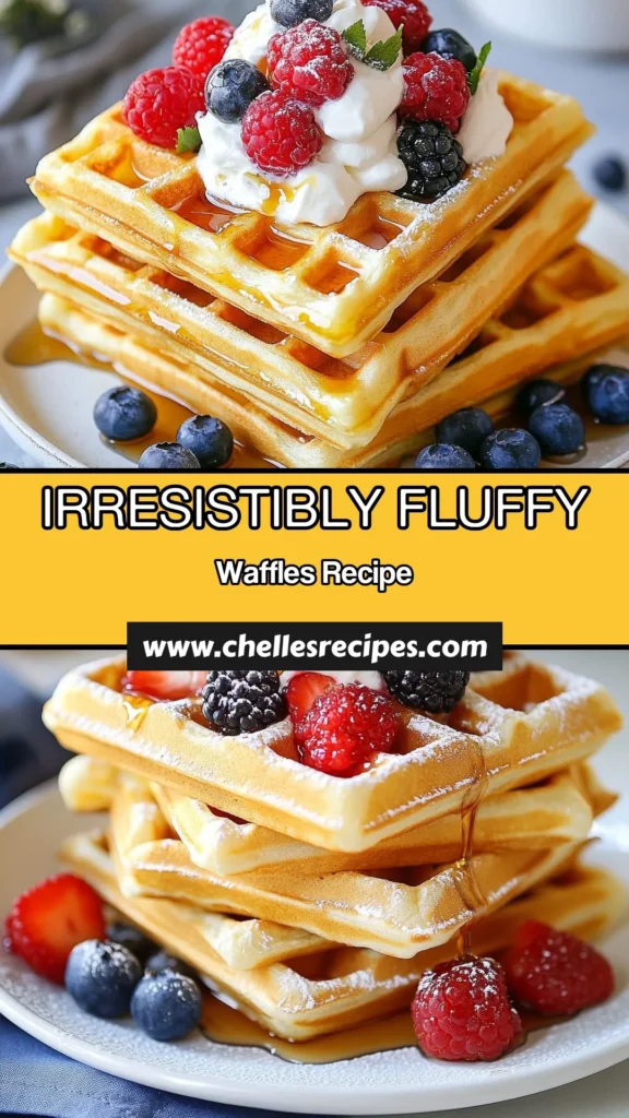 Indulge in this delightful Belgian waffle recipe for fluffy waffles that are perfect for any breakfast or brunch. This easy waffle recipe will become a family favorite, and you can customize it with delicious homemade waffle toppings ideas like fresh berries, whipped cream, maple syrup, or chocolate sauce. Try this fluffy Belgian waffle recipe today and elevate your mornings! Don't forget to save this for later! #BelgianWaffles #FluffyWaffles #HomemadeWaffles #WaffleToppings