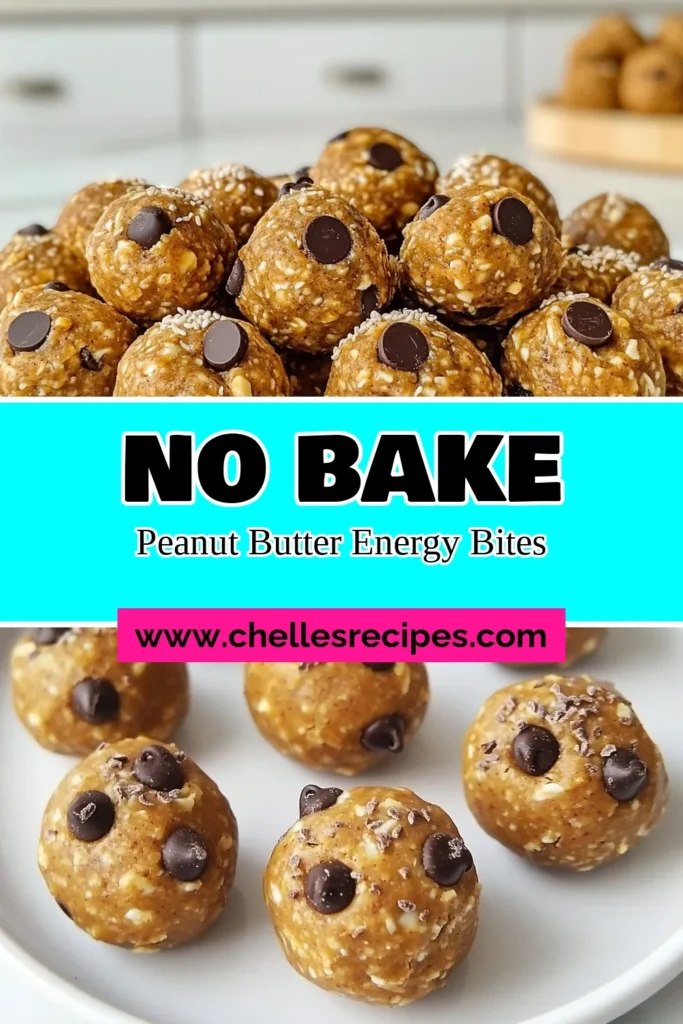 Looking for a quick and delicious snack? These Peanut Butter Energy Bites are the perfect healthy snack recipe! Packed with rolled oats, creamy peanut butter, and chocolate chips, these no-bake energy bites are not only easy to make but also satisfy your sweet cravings. Try this quick energy bites recipe that yields about 20 tasty chocolate chip energy bites. Save this recipe for your next snack attack! #HealthySnacks #EnergyBites #NoBakeRecipes #PeanutButterBites