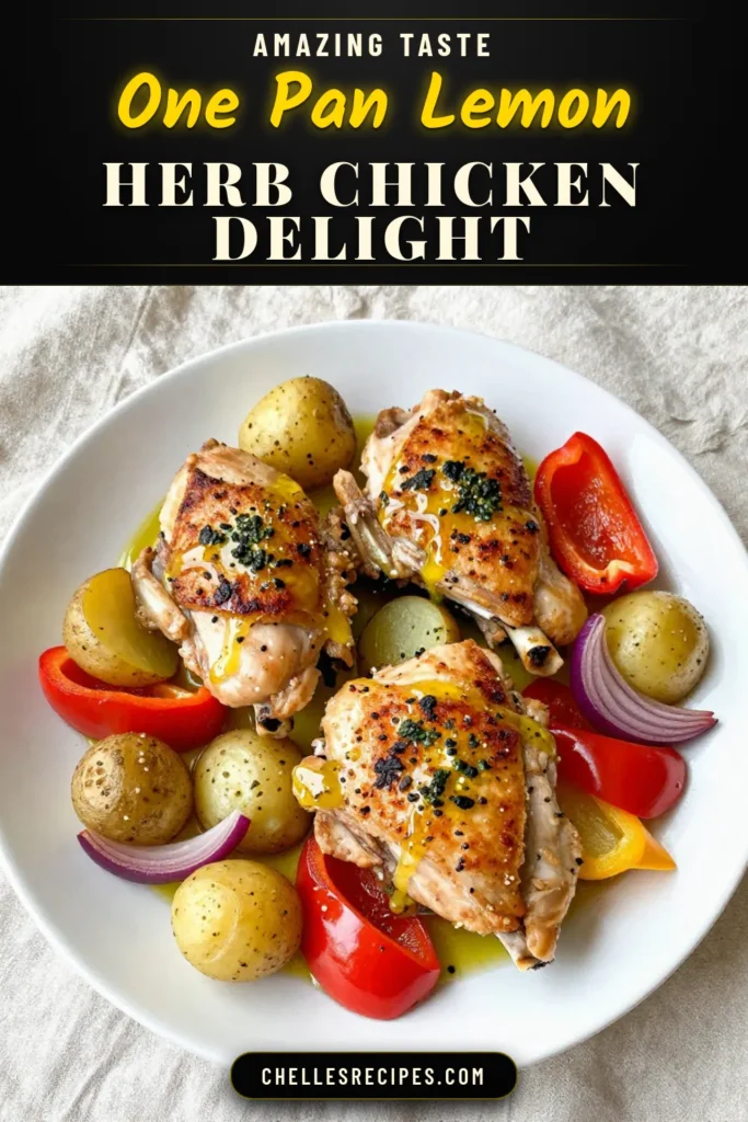 Discover the delight of a flavorful sheet pan lemon herb chicken recipe that makes for an easy chicken dinner! This roasted chicken thighs recipe is paired with vibrant vegetables and herbed chicken with potatoes for a one pan chicken and vegetables meal that the whole family will love. Ready in just 55 minutes, itβs perfect for busy weeknights. Try this delicious recipe today! Save for later! #SheetPanChicken #EasyChickenDinner #OnePanMeals #DinnerInspiration