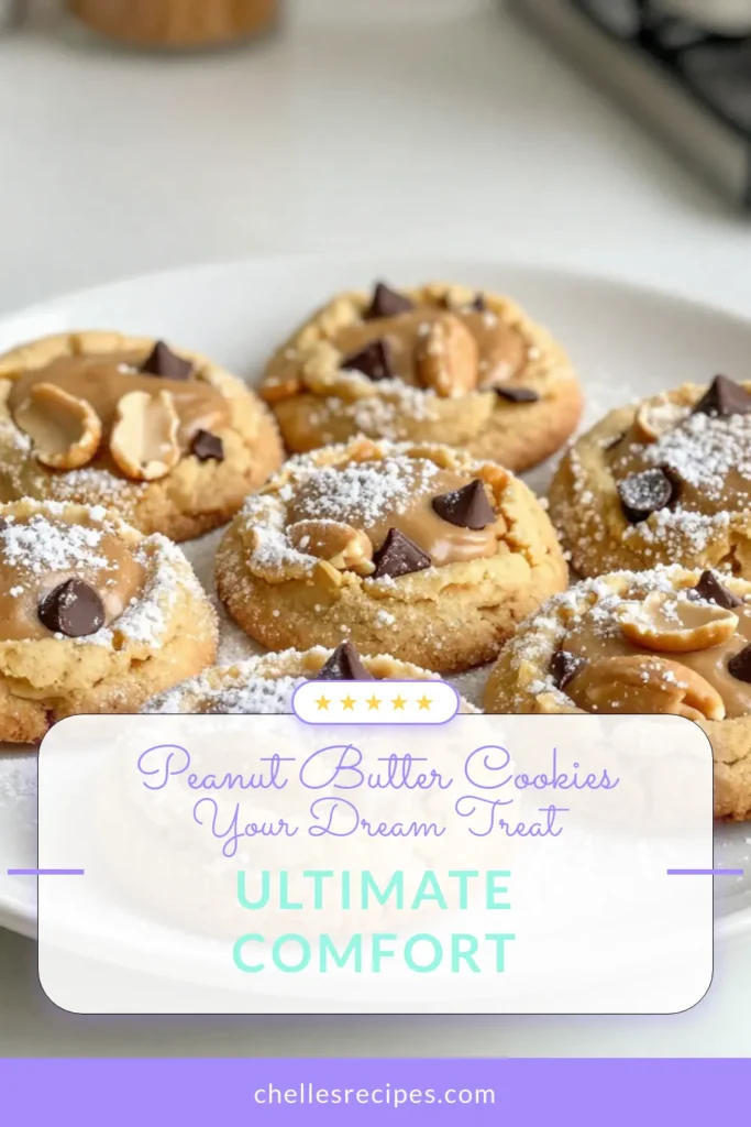 Indulge in these amazing Peanut Butter Cookies with this quick and easy Peanut Butter Cookies Recipe! These Soft Peanut Butter Dream Cookies are perfect for any occasion. Add a twist with Chocolate Chip Peanut Butter Cookies by folding in chocolate chips and crushed peanuts. With just a few simple ingredients, you can enjoy delicious homemade peanut butter cookies in no time. Don't forget to save this recipe for later! #PeanutButterCookies #BakingRecipes #HomemadeCookies #DessertIdeas