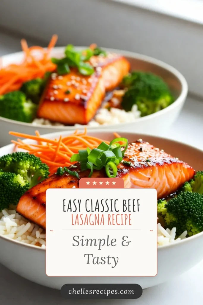 Discover this delicious teriyaki salmon bowl recipe that brings a healthy twist to your dinner table! This easy teriyaki salmon recipe features perfectly marinated salmon paired with vibrant veggies over a bed of jasmine rice. Perfect for quick dinner recipes, this sushi bowl with salmon is both savory and satisfying. Save this recipe for your next meal prep! #TeriyakiSalmon #HealthyRecipes #DinnerIdeas #QuickMeals