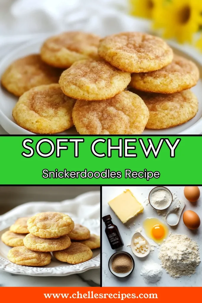 Indulge in these Soft & Chewy Snickerdoodles with this easy cookie recipe that's perfect for any occasion! This homemade snickerdoodle recipe combines simple ingredients for delightful cinnamon sugar cookies that are soft on the inside and chewy on the outside. Bake a batch today for a family treat that everyone will love! Save this recipe for later! #SnickerdoodleRecipe #SoftChewyCookies #CinnamonSugarCookies #EasyCookieRecipe