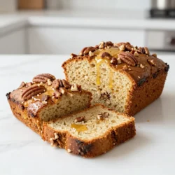 - 2 cups all-purpose flour - 1/2 cup chopped pecans - 1/2 cup unsalted butter, softened - 1/2 cup honey - 1/4 cup brown sugar - 2 large eggs - 1/2 cup milk - 1 tablespoon baking powder - 1 teaspoon vanilla extract - 1/2 teaspoon salt - Optional toppings: additional honey and pecans To make Honey Butter Pecan Bread, you need simple yet flavorful ingredients. First, gather all-purpose flour and chopped pecans. The pecans add a great crunch and nutty taste. Next, get unsalted butter. Softening it makes mixing easier. You will also need honey for sweetness. It gives the bread a nice golden color and a touch of floral flavor. Brown sugar adds depth. It balances the honey's sweetness. You will also need eggs for structure and milk for moisture. Baking powder helps the bread rise. Don’t forget vanilla extract for extra flavor and salt to enhance all the tastes. If you want, you can add more honey and pecans on top for a lovely finish. This mix of ingredients creates a warm and inviting bread that you will love. {{ingredient_image_1}} 1. Start by preheating your oven to 350°F (175°C). Grease a 9x5-inch loaf pan with butter or oil. This helps the bread come out easily after baking. 2. In a medium bowl, mix together 2 cups of all-purpose flour, 1 tablespoon of baking powder, and 1/2 teaspoon of salt. Stir well to combine the dry ingredients. Set this bowl aside for later. 3. In a large bowl, beat 1/2 cup of softened unsalted butter and 1/4 cup of brown sugar together until creamy. The mixture should be light and smooth. 4. Next, add 1/2 cup of honey, 2 large eggs, 1/2 cup of milk, and 1 teaspoon of vanilla extract to the butter mixture. Whisk everything together until it is fully mixed. 5. Gradually add the dry mixture to the wet mixture, stirring gently. Be careful not to over-mix; you want the batter to be just combined. 6. Once mixed, fold in 1/2 cup of chopped pecans. Stir until the pecans are well-distributed throughout the batter. 7. Pour the batter into your prepared loaf pan. Smooth the top with a spatula. If you want, drizzle some extra honey and sprinkle additional pecans on top for added flair. 8. Bake in the preheated oven for 50-60 minutes. Check if it’s done by inserting a toothpick into the center. If it comes out clean, it's ready! 9. After baking, allow the bread to cool in the pan for about 10 minutes. Then, transfer it to a wire rack to cool completely before slicing. To make great Honey Butter Pecan Bread, avoid over-mixing the batter. Mix just until the flour blends in. Over-mixing can make the bread tough. Getting the baking time and temperature right is key. Bake at 350°F (175°C) for 50-60 minutes. Check with a toothpick in the center. If it comes out clean, your bread is done. Serving warm bread is best. Slice it and drizzle more honey on top. Add extra pecans for a nice crunch. This makes the bread look great and taste even better. You can also sprinkle a little sea salt on top for contrast. It enhances the sweet and nutty flavors. Common problems include bread being too dry or too dense. If your bread is dry, check your oven’s temperature. It may be too hot. If the bread is too dense, try mixing less. Also, ensure your baking powder is fresh. Old baking powder can lead to flat bread. Pro Tips Use Room Temperature Ingredients: Make sure your butter, eggs, and milk are at room temperature for better mixing and a smoother batter. Don’t Overmix: Mix the batter until just combined to ensure a light and fluffy texture. Overmixing can lead to dense bread. Check for Doneness: Insert a toothpick into the center; if it comes out clean, your bread is done. If not, bake a few more minutes. Cool Before Slicing: Allow the bread to cool in the pan for 10 minutes, and then transfer it to a wire rack to cool completely before slicing for best results. {{image_2}} You can make Honey Butter Pecan Bread fit your needs. Try using gluten-free flour if you want. Look for blends made for baking. They work well and keep the texture light. You can also switch up the nuts. Walnuts or almonds can add a new flavor. If you want a fruity twist, try adding dried cranberries or apples. They bring moisture and sweetness. Want to amp up the flavor? You can add spices like cinnamon or nutmeg. Just a little bit will make your bread smell amazing. If you love chocolate, mix in some chocolate chips. They melt and give a rich taste. You can also add extracts, like almond or maple. A few drops can change the whole profile of your bread. Experiment and find what you love best! How you serve your Honey Butter Pecan Bread can change your meal. It pairs well with cream cheese or butter. You can spread honey on top for extra sweetness. For drinks, serve it with coffee or tea. The warm flavors match perfectly. If you want to enjoy it as a meal, try it with breakfast eggs or yogurt. The options are endless! To keep your Honey Butter Pecan Bread fresh, wrap it tightly in plastic wrap. This keeps moisture in and air out. You can also place the wrapped bread in an airtight container. Store it at room temperature for up to three days. If you want to keep it longer, consider freezing. To freeze your Honey Butter Pecan Bread, first, let it cool completely. Wrap the loaf in plastic wrap, then in aluminum foil to prevent freezer burn. You can also slice the bread before freezing. This way, you can take out just what you need. It stays good in the freezer for up to three months. When you want to enjoy a slice, thaw it in the fridge overnight. For a quick option, you can microwave it for about 20 seconds. Honey Butter Pecan Bread stays fresh for about three days at room temperature. If stored properly in the fridge, it can last up to a week. Freezing extends its life to about three months. Just remember, the fresher you eat it, the better it tastes! How long does Honey Butter Pecan Bread last? Honey Butter Pecan Bread lasts about 3 to 4 days at room temperature. Store it in a sealed bag or container to keep it fresh. If you keep it in the fridge, it can last up to a week. Can I make this bread ahead of time? Yes, you can make this bread a day or two ahead. Let it cool completely before wrapping it up. This bread tastes great the next day, as the flavors have time to blend. Can I use margarine instead of butter? You can use margarine, but butter gives the bread a richer taste. If you use margarine, choose a stick form for the best results. What is the best way to slice the bread? Let the bread cool completely before slicing. A serrated knife works best for clean slices. Cut gently to avoid squishing the bread. Can I make mini loaves instead of one large loaf? Yes, you can make mini loaves! Divide the batter into smaller pans and adjust the baking time to about 30-40 minutes. Check for doneness with a toothpick. In this post, we covered how to make delicious Honey Butter Pecan Bread. We looked at the ingredients, preparation steps, and baking tips. I shared ways to vary the recipe and ideas for serving. Remember, avoid over-mixing and watch the baking time. Storing leftovers properly keeps them fresh. You can enjoy this bread as a snack or dessert. I hope you try this simple recipe and enjoy every bite!