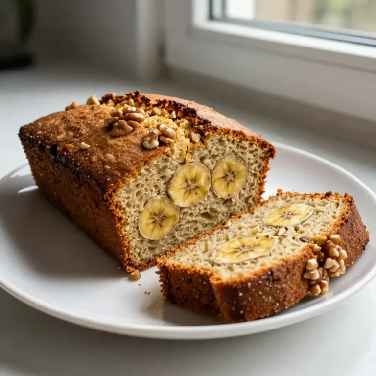 - 3 ripe bananas, mashed - 1/3 cup melted butter - 1 teaspoon baking soda - Pinch of salt - 3/4 cup sugar (or reduce to 1/2 cup for less sweetness) - 1 large egg, beaten - 1 teaspoon vanilla extract - 1 1/2 cups all-purpose flour - Optional: 1/2 cup chopped walnuts or chocolate chips You need ripe bananas for this recipe. They should have brown spots. This shows they are sweet and ready to mash. You can use a fork to mash them in a bowl. I prefer them smooth for a nice texture. Then, mix in the melted butter. This adds flavor and moisture. Next, add baking soda and a pinch of salt. The baking soda helps the bread rise. Then, stir in the sugar, beaten egg, and vanilla extract. These ingredients blend to create a sweet and rich flavor. Now it's time for the flour. Use all-purpose flour and fold it into the mixture. Be gentle! Overmixing can make the bread tough. If you want, add walnuts or chocolate chips for extra fun. This simple list of ingredients makes a delicious banana bread. Each item plays a key role in the final taste and texture. You can adjust the sugar to your liking. More sugar means sweeter bread; less sugar makes it less sweet. Enjoy the process, and soon you’ll have a wonderful loaf to share! {{ingredient_image_1}} First, set your oven to 350°F (175°C). This is the perfect temperature for baking. Next, grab a 4x8 inch loaf pan. Use some butter or oil to grease the pan. This helps the bread slide out easily after baking. Take your ripe bananas and place them in a bowl. Use a fork to mash them until smooth. The riper the bananas, the better the flavor! After mashing, pour in the melted butter. Stir until they mix well together. Now, add the baking soda and a pinch of salt to the banana mix. Stir it in well. Next, add the sugar, the beaten egg, and the vanilla extract. Mix until everything is combined. Remember, don’t overmix! Overmixing can make the bread tough. It's time to add the flour. Gradually fold it into the banana mixture. Use a spatula to gently combine them. If you want to add walnuts or chocolate chips, now is the time! Fold them in carefully. Pour the batter into your greased loaf pan. Smooth the top with your spatula. Bake it in the oven for about 60 to 65 minutes. To check if it’s done, insert a toothpick into the center. If it comes out clean, your bread is ready! Once baked, take the loaf out of the oven. Let it cool in the pan for about 10 minutes. After that, carefully transfer it to a wire rack. Cooling on the rack helps keep the bread from getting soggy. Wait until it’s cool before slicing and enjoying! To get the best texture in your banana bread, use ripe bananas. They should be soft and spotty. The more ripe, the better the flavor. Next, make sure your butter is melted, but not too hot. This helps blend it well with the bananas. The temperature of your ingredients matters. I suggest letting your egg sit at room temp. Cold eggs can cool down your batter. This can affect how it bakes. The best way to store banana bread is wrapped tightly. Use plastic wrap or foil to keep it moist. You can also place it in an airtight container. This keeps it fresh for longer. Banana bread lasts about 3 to 4 days at room temperature. If you want it to last longer, freeze it. When frozen, it can last up to 3 months. Just slice it first. This makes it easy to grab a piece later. Avoid overmixing the batter. If you mix too much, your bread can be dense. Stir just until the flour disappears. This keeps your banana bread light and fluffy. Watch your baking time closely. Ovens can vary in heat. Start checking for doneness at 60 minutes. Insert a toothpick in the center. If it comes out clean, your bread is ready. If it's not done, keep baking and check every 5 minutes. Pro Tips Use Overripe Bananas: The riper the bananas, the sweeter and more flavorful your banana bread will be. Look for bananas with lots of brown spots for the best results. Don’t Overmix the Batter: Mixing too much can lead to dense bread. Stir just until the flour is combined to keep your banana bread light and fluffy. Check for Doneness: Ovens vary, so start checking your bread at the 60-minute mark. A toothpick should come out clean when it's done. Cool Properly: Let your banana bread cool in the pan for about 10 minutes before transferring it to a wire rack. This helps it set and makes slicing easier. {{image_2}} You can easily change the flavor of banana bread. Adding spices can make it special. Try 1 teaspoon of cinnamon or a pinch of nutmeg. These spices add warmth and depth. You can also mix in dried fruits like raisins or cranberries. Seeds like sunflower or pumpkin can offer a nice crunch. Get creative with what you like! Want a gluten-free version? Use gluten-free flour instead of all-purpose flour. For vegan banana bread, replace the egg with 1/4 cup of applesauce. You can also use mashed flaxseed mixed with water as an egg substitute. If you want less sugar, cut it down to 1/2 cup. You can use honey or maple syrup as alternatives. These swaps help fit different diets while keeping the taste great. Serving banana bread can be fun! Slice it thick and serve warm with butter. You can also add a dollop of yogurt or cream cheese. For added crunch, top the bread with oats or chopped nuts before baking. This gives a nice texture and looks lovely too. Enjoy your banana bread in style! To check if your banana bread is done, stick a toothpick into the center. If it comes out clean, the bread is ready. If it has batter on it, bake a bit longer. The edges may brown slightly, but the top should be golden. This means your bread is nice and fluffy. Yes, you can freeze banana bread! Here’s how: - Let the bread cool completely. - Wrap it tightly in plastic wrap. - Place it in a freezer bag or container. - Label it with the date. To thaw, take it out and leave it at room temperature. You can also warm it in the oven for a few minutes for that fresh-baked taste. Overripe bananas are great for many recipes! You can: - Make smoothies. - Bake banana pancakes. - Create banana muffins. - Cook banana oatmeal. These options let you enjoy the sweetness of ripe bananas without waste. To improve moisture in your banana bread, try these tips: - Use very ripe bananas; the riper, the better! - Add an extra egg for richness. - Mix in yogurt or sour cream for creaminess. - Don’t overmix the batter; this keeps it light. These steps will help you bake a soft and moist loaf every time! This blog post shared a simple way to make banana bread. You now know the ingredients, steps, and tips to create the perfect loaf. Keep in mind the right mixing and baking times for the best results. Experiment with flavors and modifications to make it your own. Whether you're a beginner or an experienced baker, this recipe will help you create a delicious treat. Enjoy your tasty banana bread and share it with friends!