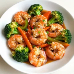 - 1 pound large shrimp, peeled and deveined - 2 cups broccoli florets - 1 bell pepper, sliced (any color) - 1 carrot, julienned - 2 tablespoons olive oil This dish shines with fresh shrimp and colorful veggies. The shrimp adds protein, while broccoli, bell pepper, and carrot bring fiber and crunch. Olive oil gives richness and helps the veggies roast well. - 1/4 cup low-sodium soy sauce - 2 tablespoons honey - 1 tablespoon rice vinegar - 1 teaspoon ginger, grated - 2 cloves garlic, minced - 1 teaspoon sesame oil The teriyaki sauce ties it all together. Low-sodium soy sauce keeps it light. Honey adds sweetness, while rice vinegar gives a tangy kick. Ginger and garlic boost the flavor. Sesame oil adds a nice finish. - 1 tablespoon sesame seeds (optional) - Green onions, chopped for garnish These garnishes elevate the dish. Sesame seeds add crunch, and green onions add freshness. When selecting vegetables, look for bright colors and firm textures. Fresh veggies taste better and add nutrients. {{ingredient_image_1}} 1. First, preheat your oven to 400°F (200°C). This helps cook the dish evenly. 2. Next, line a large baking sheet with parchment paper. This makes cleanup easy. 3. In a medium bowl, whisk together the following ingredients: - 1/4 cup low-sodium soy sauce - 2 tablespoons honey - 1 tablespoon rice vinegar - 1 teaspoon grated ginger - 2 cloves minced garlic - 1 teaspoon sesame oil 4. Make sure to reserve 2 tablespoons of this marinade. You will drizzle it later. 1. In a large mixing bowl, combine: - 1 pound peeled and deveined shrimp - 2 cups broccoli florets - 1 sliced bell pepper - 1 julienned carrot 2. Pour the marinade over the shrimp and veggies. Toss well to coat everything. 3. Spread the mixture in a single layer on the prepared baking sheet. 4. Bake in the oven for 12-15 minutes. The shrimp should be pink and cooked through. The veggies should be tender but still crisp. 1. Once done, remove the sheet from the oven. Drizzle the reserved marinade over the top. 2. Sprinkle with sesame seeds and chopped green onions for a fresh touch. 3. Serve immediately. You can enjoy this dish with rice or on its own for a lighter meal. - To know when shrimp are cooked, look for a pink color and firm texture. - Cook shrimp for 12-15 minutes at 400°F (200°C) for the best results. - For crisp veggies, avoid overcooking. They should be tender yet still crunchy. - To save time, prep all ingredients before you start cooking. - Use parchment paper on your baking sheet for easy cleanup. It helps food slide off easily. - Serve directly from the sheet pan for a casual look or on a bright platter for a special touch. - Add color with fresh green onions and sesame seeds to enhance appeal. Pro Tips Fresh Ingredients: Use fresh, high-quality shrimp and vegetables for the best flavor and texture in your dish. Marinade Time: For even more flavor, allow the shrimp and veggies to marinate for 15-30 minutes before cooking. Even Cooking: Arrange the shrimp and vegetables in a single layer on the baking sheet to ensure even cooking and browning. Serving Suggestions: Serve with steamed rice or quinoa for a complete meal, and garnish with lime wedges for an extra zing! {{image_2}} You can change the veggies based on the season. In spring, use snap peas and asparagus. In summer, try zucchini and cherry tomatoes. Fall brings great choices like Brussels sprouts and butternut squash. Winter is perfect for root veggies like sweet potatoes and parsnips. Cooking times may change with different veggies. Soft vegetables like zucchini need less time, about 10 minutes. Harder ones like carrots may take longer, around 15 minutes. If you want a twist, use chicken or tofu. Chicken breast works well; cut it into bite-sized pieces. For beef, flank steak is tasty too. Tofu is great for a plant-based option; use firm tofu for the best texture. Adjust the marinade to fit these proteins. Chicken and beef can handle a bit more seasoning. For tofu, marinate it longer to soak up flavors. You can easily boost flavors by adding spices. Try red pepper flakes for heat or garlic powder for more garlic. Adding sauces like sriracha can create a spicy kick. For a tangy note, switch to apple cider vinegar or balsamic vinegar. Each type brings a new taste to your dish. Experimenting with these flavors can make your meal unique every time. To store leftovers, let the dish cool completely. Place the shrimp and veggies in an airtight container. Store the container in the refrigerator. Ideally, eat leftovers within three days for the best taste. If you want to freeze the dish, use freezer-safe bags. Squeeze out the air before sealing. This helps prevent freezer burn. When you are ready to eat, thaw overnight in the fridge. When stored in the fridge, this dish lasts about three days. In the freezer, it can last up to three months. Always check for signs of spoilage. If the shrimp smells off or the veggies look slimy, it's time to toss them out. Freshness is key for the best flavor and safety. The best way to reheat shrimp and veggies is in the oven. Preheat to 350°F (175°C). Spread the dish on a baking sheet and heat for about 10 minutes. You can also use a microwave. Heat in short bursts of 30 seconds, stirring in between. This helps keep the shrimp juicy and the veggies crisp. For added flavor, drizzle a little soy sauce before reheating. Yes, you can make this dish ahead. Prepare the shrimp and veggies with the marinade. Store them in the fridge for up to 24 hours. This step saves time on busy days. When ready to cook, spread the mixture on a sheet pan and bake as directed. This dish pairs well with several sides. Here are some options: - Steamed rice or jasmine rice - Quinoa for a healthy choice - A fresh green salad - Miso soup for a comforting touch - A light, fruity beverage like iced tea Yes, you can make this dish gluten-free. Use gluten-free soy sauce instead of regular soy sauce. Check the label to ensure it meets your needs. Other ingredients, like honey and sesame oil, are naturally gluten-free. Enjoy this tasty meal without worry! You learned how to make a delicious sheet pan teriyaki shrimp and veggies dish. We covered key ingredients, easy steps, and helpful tips. You can switch up the veggies or proteins to match your taste. Remember to store leftovers properly for later enjoyment. With this guide, you can whip up a quick, tasty meal anytime. Enjoy your cooking adventure and the wonderful flavors you create!