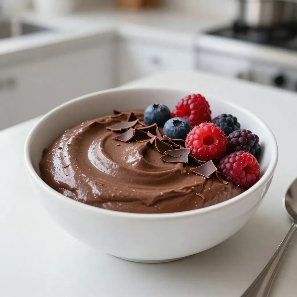 To make a delicious vegan chocolate avocado mousse, you need some simple ingredients. Here’s what to gather: - 2 ripe avocados - 1/2 cup unsweetened cocoa powder - 1/2 cup maple syrup or agave nectar - 1/4 cup almond milk (or any plant-based milk) - 1 teaspoon vanilla extract - 1/4 teaspoon sea salt - Optional toppings: dairy-free chocolate shavings, fresh berries, or chopped nuts Each ingredient plays a key role. The avocados give the mousse its creamy base. Cocoa powder brings rich chocolate flavor. Maple syrup or agave adds sweet notes. Almond milk keeps the texture light. Vanilla extract enhances the taste, while sea salt balances the sweetness. Feel free to get creative with the toppings! Dairy-free chocolate shavings add a nice touch. Fresh berries offer a burst of flavor and color. Chopped nuts give a satisfying crunch. Gather these ingredients and prepare for a treat that will impress everyone! {{ingredient_image_1}} - Start by slicing the avocados in half. Use a sharp knife to cut around the pit. - Carefully twist the two halves apart. Remove the pit with a spoon or your fingers. - Scoop the green flesh into a food processor. Make sure to get every bit for a smooth mousse. - Add the unsweetened cocoa powder to the processor. This gives the mousse its rich flavor. - Pour in the maple syrup or agave nectar for sweetness. - Include the almond milk, vanilla extract, and sea salt. These add depth to the taste. - Blend the mixture on high. Stop to scrape down the sides if needed. Blend until it is creamy, which takes about 1-2 minutes. - Taste the mousse after blending. If you want it sweeter, add more maple syrup. - Blend again to mix in any extra sweetener. - Spoon the mousse into individual serving dishes. I like to use small glasses for a fun look. - Chill the mousse in the fridge for at least 30 minutes. This helps it set and melds the flavors. To make your mousse silky and smooth, use ripe avocados. They are key for creaminess. When blending, start on low speed and gradually increase to high. This method helps mix well without splattering. Make sure to scrape down the sides of the bowl as you go. This ensures an even blend. Blend for about 1-2 minutes until it looks creamy. Taste your mousse before serving. If it needs more sweetness, add a bit more maple syrup. Blend it again after adding any sweetener. If you want to try something different, you can use agave nectar or coconut sugar. Both options work well too. Adjusting sweetness lets you control how rich and sweet you want your mousse to be. Presentation matters! Spoon your mousse into clear glasses or small bowls. This shows off its rich color. For a fun touch, add toppings like dairy-free chocolate shavings, fresh berries, or chopped nuts. These not only look great but add texture and flavor. Chill your mousse in the fridge for at least 30 minutes before serving. This helps it set and enhances the taste. Pro Tips Choose Ripe Avocados: Make sure your avocados are perfectly ripe for a creamy texture. They should yield slightly when gently pressed. Blending Technique: For the smoothest mousse, start blending at a low speed and gradually increase to high. Scrape down the sides to ensure everything is well combined. Flavor Variations: Experiment with different flavorings like almond extract or a pinch of cinnamon to add depth to your mousse. Serving Suggestions: Serve with a dollop of coconut whipped cream for extra indulgence, and consider adding a sprinkle of sea salt on top for a delightful contrast. {{image_2}} You can change the taste of your mousse with fun add-ins. Try using different extracts like almond or peppermint. A few drops go a long way. You can also add spices to create unique flavors. A pinch of cinnamon brings warmth, while a dash of chili powder adds a surprising kick. If you want to switch up the sweetener, consider using coconut sugar. It has a nice, rich flavor. You could also use honey, but remember, that’s not vegan. When using a different sweetener, adjust the amount to fit your taste. This way, you can make the mousse suit your diet needs. Toppings can make your mousse even more special. Try adding crunchy nuts or fresh berries for contrast. You can also use seasonal fruits for a fresh twist. For a little extra, sprinkle on dairy-free chocolate shavings. This makes your mousse look and taste fantastic. To keep your vegan chocolate avocado mousse fresh, store it in an airtight container. This helps prevent it from absorbing other odors in the fridge. If you have leftovers, make sure to cover the dish tightly with plastic wrap or a lid. In the fridge, your mousse stays fresh for about 3 to 5 days. However, for the best taste and texture, enjoy it within the first two days. The longer it sits, the more the flavors may change. If you want to enjoy the mousse later, you can freeze it. To freeze, scoop the mousse into individual portions. Place these portions in freezer-safe containers. This way, you can take out just what you need. When you are ready to eat the mousse, take it out and let it thaw in the fridge overnight. If you need it faster, you can leave it out at room temperature for about 30 minutes. Just be careful not to leave it out too long. This mousse is very creamy and can melt quickly! No, you cannot taste the avocado in the mousse. The rich cocoa flavor dominates. The sweetness from maple syrup balances the taste. Mixing the cocoa with avocado creates a smooth, chocolatey treat. The avocado adds creaminess without altering the chocolate flavor. Yes, this recipe is great for kids! It is healthy and tasty. Avocados provide healthy fats and nutrients. The mousse is sweet and rich, making it a fun dessert. Kids love chocolate, and this recipe offers a nutritious twist. To make the mousse creamier, try adding more almond milk. You can also blend longer to incorporate more air. Using ripe avocados ensures a smooth texture. For a richer taste, add a splash of plant-based cream. This blog post shares a simple recipe for chocolate mousse using avocados. You learned about the main ingredients, how to prepare, blend, and chill the mousse for best results. I shared tips for perfect texture and sweetness, plus variations to try. Remember, you can store this mousse safely and freeze it for later. This easy, healthy dessert will impress everyone, even kids. Enjoy experimenting with flavors and toppings to make it your own!