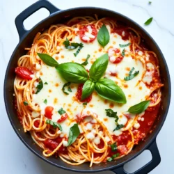 To make creamy oven baked spaghetti, gather these simple ingredients: - 8 oz spaghetti - 1 tbsp olive oil - 1 small onion, finely chopped - 2 cloves garlic, minced - 1 (14 oz) can crushed tomatoes - 1 cup heavy cream - 1 cup mozzarella cheese, shredded - ½ cup parmesan cheese, grated - 1 tsp dried oregano - 1 tsp dried basil - Salt and pepper to taste - Fresh basil leaves for garnish You will need a few key tools for this recipe: - A large pot for boiling spaghetti - A skillet for making the sauce - A large mixing bowl for combining ingredients - A greased baking dish for oven baking Choosing fresh ingredients makes a big difference. Here are some tips: - Spaghetti: Look for high-quality pasta. Whole grain or gluten-free options work well too. - Onion: Select firm onions with smooth skin. They should feel heavy for their size. - Garlic: Choose plump garlic bulbs. Avoid any that are soft or sprouting. - Tomatoes: Use canned crushed tomatoes without additives for the best taste. - Cream and Cheese: Look for full-fat options. This gives the dish a rich flavor. - Herbs: If possible, use fresh basil instead of dried for a brighter taste. By picking fresh ingredients, you enhance the flavor and texture of your creamy oven baked spaghetti. Enjoy the process of selecting what you’ll use! {{ingredient_image_1}} First, you need to cook the spaghetti. Boil water in a large pot. Add salt to the water. Cook the spaghetti according to the package instructions, usually about 8-10 minutes. You want it al dente, which means it should be firm to the bite. Once cooked, drain the spaghetti in a colander. Set it aside while you make the sauce. Now, let’s make the sauce. Heat one tablespoon of olive oil in a large skillet over medium heat. Add the finely chopped onion and cook for about five minutes. You want it soft and clear. Then, add two cloves of minced garlic and stir for about one minute. The smell will be amazing! Next, pour in the can of crushed tomatoes and one cup of heavy cream. Add one teaspoon each of dried oregano and dried basil. Season with salt and pepper to taste. Stir everything well. Let this mixture simmer for five to seven minutes. It should thicken slightly as it cooks. In a large bowl, combine the drained spaghetti and your creamy sauce. Mix until the pasta is fully coated. Now, transfer this mixture into a greased baking dish. Top it with one cup of shredded mozzarella cheese and half a cup of grated parmesan cheese. Preheat your oven to 350°F (175°C). Bake the dish for 20 to 25 minutes. You want the cheese to be bubbly and golden brown. Once baked, take it out and let it cool for a few minutes. Finally, garnish with fresh basil leaves for a pop of color and extra flavor! To make your creamy oven baked spaghetti pop, use fresh herbs. Fresh basil adds a bright taste. You can also mix in some parsley for a fresh twist. Dried herbs work well too. Use oregano and basil to deepen the flavor. A pinch of red pepper flakes can add a kick if you like spice. Many cooks overcook their pasta. Cook it just until al dente. This helps the pasta hold its shape. Also, make sure to mix the sauce and pasta well. You want every bite to be creamy and flavorful. Avoid using low-quality cheese. Good cheese makes a big difference in taste. For a great cheese melt, use a mix of mozzarella and parmesan. Mozzarella melts beautifully, while parmesan adds a nice crust. Sprinkle the cheese evenly on top of the pasta. This ensures it melts evenly. Bake until the cheese is bubbly and golden, about 20-25 minutes. Let it cool for a few minutes before serving. This helps set the cheese and sauce. Enjoy your dish! Pro Tips Use Fresh Herbs: Fresh basil can elevate the flavor profile of your dish. Add it right before serving to maintain its vibrant taste. Perfectly Cooked Pasta: Always cook your spaghetti al dente; it will continue to cook in the oven and absorb some sauce for a better texture. Cheese Variations: Feel free to mix in different cheeses such as provolone or gouda for a unique twist on the flavor. Add Protein: For a heartier meal, consider adding cooked chicken, sausage, or meatballs to the pasta mixture before baking. {{image_2}} You can easily make creamy oven baked spaghetti vegetarian. Swap the heavy cream for a plant-based cream. Use a mix of your favorite veggies like bell peppers, zucchini, or mushrooms. They add great taste and texture. This way, you keep the dish rich and colorful. You can also sprinkle nutritional yeast for a cheesy flavor. It’s a tasty and healthy option everyone will enjoy. If you want to add protein, chicken or sausage works great. For chicken, use cooked, shredded pieces. It gives a nice texture and flavor. For sausage, choose spicy or sweet, depending on your taste. Cook it before adding it to the sauce. Mix it well with the spaghetti for a hearty meal. Either option makes this dish filling and satisfying. To make this recipe gluten-free, use gluten-free spaghetti. There are many good brands available. Just cook it like regular pasta. The creamy sauce pairs well with gluten-free noodles. You won’t miss a thing! Make sure to check labels for hidden gluten in other ingredients. Enjoy all the same flavors with this simple swap. To store your creamy oven baked spaghetti, let it cool first. Use an airtight container. This keeps the dish fresh. You can store it in the fridge for up to three days. Make sure to seal it well. This helps prevent any smells from mixing in. When you are ready to eat the leftovers, preheat your oven to 350°F (175°C). Place the spaghetti in a baking dish. Cover it with foil to keep it moist. Heat for about 20 minutes. You can also microwave it. Just cover it to keep the steam in. Heat for 2-3 minutes. Stir halfway through for even warming. If you want to save some for later, freezing is great. Allow the spaghetti to cool completely. Then, use a freezer-safe container. You can also use heavy-duty freezer bags. Label and date them. Store in the freezer for up to three months. When you want to eat it, thaw in the fridge overnight. Then reheat as mentioned above. Enjoy your tasty meal anytime! Yes, you can use other pasta types. Penne, fusilli, or even gluten-free pasta work well. Cook them just like spaghetti. The cooking time might change a bit, so check the package. Different shapes add fun to the dish. Use what you have on hand. To make this recipe dairy-free, swap heavy cream with coconut cream or cashew cream. Use dairy-free cheese instead of mozzarella and parmesan. Nutritional yeast can add a cheesy flavor too. These swaps keep the creaminess while catering to your needs. Creamy oven baked spaghetti pairs well with a simple green salad. A side of garlic bread adds crunch and flavor. You could also serve some steamed veggies for a healthy touch. A light red wine can enhance the meal, too. Enjoy your dinner! You learned about making creamy oven baked spaghetti from start to finish. I covered key ingredients, special tools, and tips for choosing fresh items. You found easy steps for prepping, cooking, and baking. I shared tricks for better flavor and avoiding mistakes. I included variations for diets and how to store leftovers. Now, you can create a delicious dish that everyone loves! Enjoy the fun of cooking and make it your own.