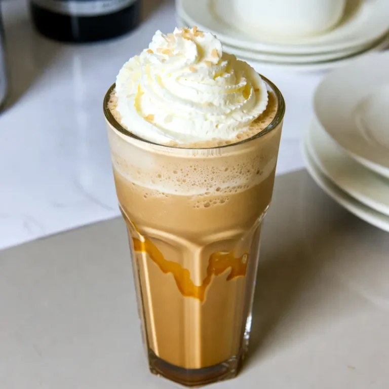 - 1 cup brewed coffee, chilled - 1 cup milk (whole or your choice) - 1/2 cup ice - 3 tablespoons caramel sauce (plus extra for drizzling) - 2 tablespoons sugar (adjust to taste) - Pinch of sea salt (optional) - Whipped cream The main ingredients for this copycat Starbucks Caramel Frappuccino are simple. You need chilled brewed coffee, milk, and ice. I suggest using whole milk for a rich flavor, but any milk works. Next, the flavoring ingredients add that sweet touch. Caramel sauce is a must! You can use store-bought or make your own. Adjust the sugar based on your taste. A pinch of sea salt enhances the caramel flavor but is optional. Finally, whipped cream serves as the perfect topping. It makes the drink feel special. Don't skip it! {{ingredient_image_1}} - Brew a strong cup of coffee. Use your favorite method, whether it's a drip, French press, or espresso. - Allow the coffee to cool to room temperature. You can also refrigerate it to speed up the process. Chilled coffee makes the frappuccino refreshing. - In a blender, combine the chilled coffee, 1 cup of milk, 1/2 cup of ice, 3 tablespoons of caramel sauce, and 2 tablespoons of sugar. - Blend on high until everything is smooth and frothy. The ice should be finely crushed, creating a creamy texture. - Drizzle caramel sauce inside a tall glass. This adds a sweet touch to every sip. - Pour the blended frappuccino mixture into the glass, filling it nearly to the top. - Top with a generous dollop of whipped cream. This gives it a rich finish. - Finally, drizzle more caramel sauce over the whipped cream. You can also sprinkle a pinch of sea salt for an extra burst of flavor. To get a smooth frappuccino, blend on high. This breaks down the ice well. If your drink is too thick, adjust the ice amount. Less ice makes it creamier. More ice gives it a slushy feel. Find the right balance for you. Use high-quality caramel sauce to boost taste. This makes a big difference. You can also try sweetener alternatives. Honey or maple syrup can add a unique twist. Adjust the sweetness to fit your taste buds. For a café-like vibe, use a tall glass. Drizzle caramel sauce inside the glass before pouring. This looks fancy and adds flavor. Top your frappuccino with whipped cream. For a fun touch, sprinkle a pinch of sea salt on top. This brings out the sweetness and adds depth. Pro Tips Use Fresh Coffee: Always brew your coffee fresh for the best flavor. Using stale coffee can result in a less enjoyable frappuccino. Chill Your Ingredients: For an extra frothy texture, chill your milk and caramel sauce beforehand. This helps create a more refreshing drink. Customize Your Sweetness: Don't hesitate to adjust the sugar according to your taste preferences. Start with less and add more if needed. Add a Flavor Boost: Consider adding a splash of vanilla extract or a sprinkle of cinnamon for an extra layer of flavor in your frappuccino. {{image_2}} You can change up your drink by using espresso instead of brewed coffee. Espresso gives a stronger taste. It adds a nice kick to your frappuccino. Another option is to try cold brew coffee. Cold brew has a smoother taste and is less acidic. This makes your drink super easy to sip! If you want a vegan option, swap regular milk for non-dairy milk. Almond, oat, or soy milk work great in this recipe. You can also adjust the sugar to make it low-calorie. Try using less sugar or a sweetener like stevia to keep it yummy without the extra calories. Want to mix things up? Add a teaspoon of vanilla extract for a warm flavor. You can also stir in chocolate syrup for a sweet twist. If you like experimenting, try different flavored syrups like hazelnut or mocha. These small changes can make your frappuccino feel new and exciting! You should drink your frappuccino right away for the best taste. If you have leftovers, store them in the fridge. They can last for up to 24 hours. Just remember, they may lose some of that frothy texture. Want to save some for later? Freeze your blended frappuccino in ice cube trays. This is a fun way to make quick iced treats. When you crave one, just thaw the cubes and re-blend them for a fresh drink. Do not reheat your frappuccino. It tastes best cold. Enjoy it straight from the blender or after chilling. To make a less sweet frappuccino, simply reduce or omit the sugar in the recipe. You can start with just one tablespoon of sugar and taste the mix. If it needs more sweetness, add just a little. This way, you control the sweetness level in your drink. You can also use less caramel sauce for a lighter taste. Yes, you can use decaf coffee in this recipe. If you want a caffeine-free drink, brew a cup of decaf coffee. Then chill it just like regular coffee. The taste will still be great, and you can enjoy this treat any time of the day without caffeine. If you don’t have a blender, you have options. You can use a hand mixer to mix everything together. Another way is to shake all the ingredients in a jar. Just make sure to shake it well for a frothy texture. Blending gives the best results, but these methods work in a pinch. You can make a delicious frappuccino with simple steps and ingredients. Start with brewed coffee, milk, and ice. Blend them with caramel sauce and sugar for a tasty drink. Remember, feel free to tweak flavors or make it non-dairy. Enjoy it fresh, or store extras for later. This treat is great for any coffee lover looking to make a café drink at home. Enjoy crafting your perfect frappuccino!